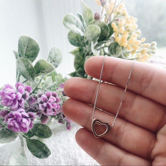 925 Sterling Silver Heart Necklace Dyadema Italy - Picture 2 of 15